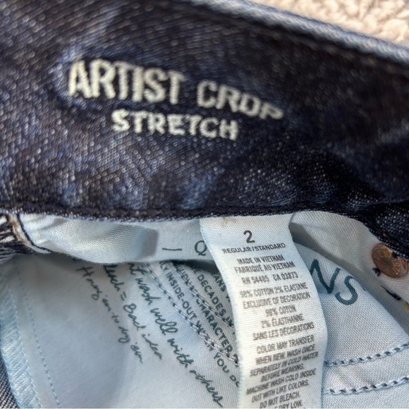 American Eagle Jeans Womens 2 Artist Crop Stretch Dark Wash Casual Denim Classic - Picture 3 of 5